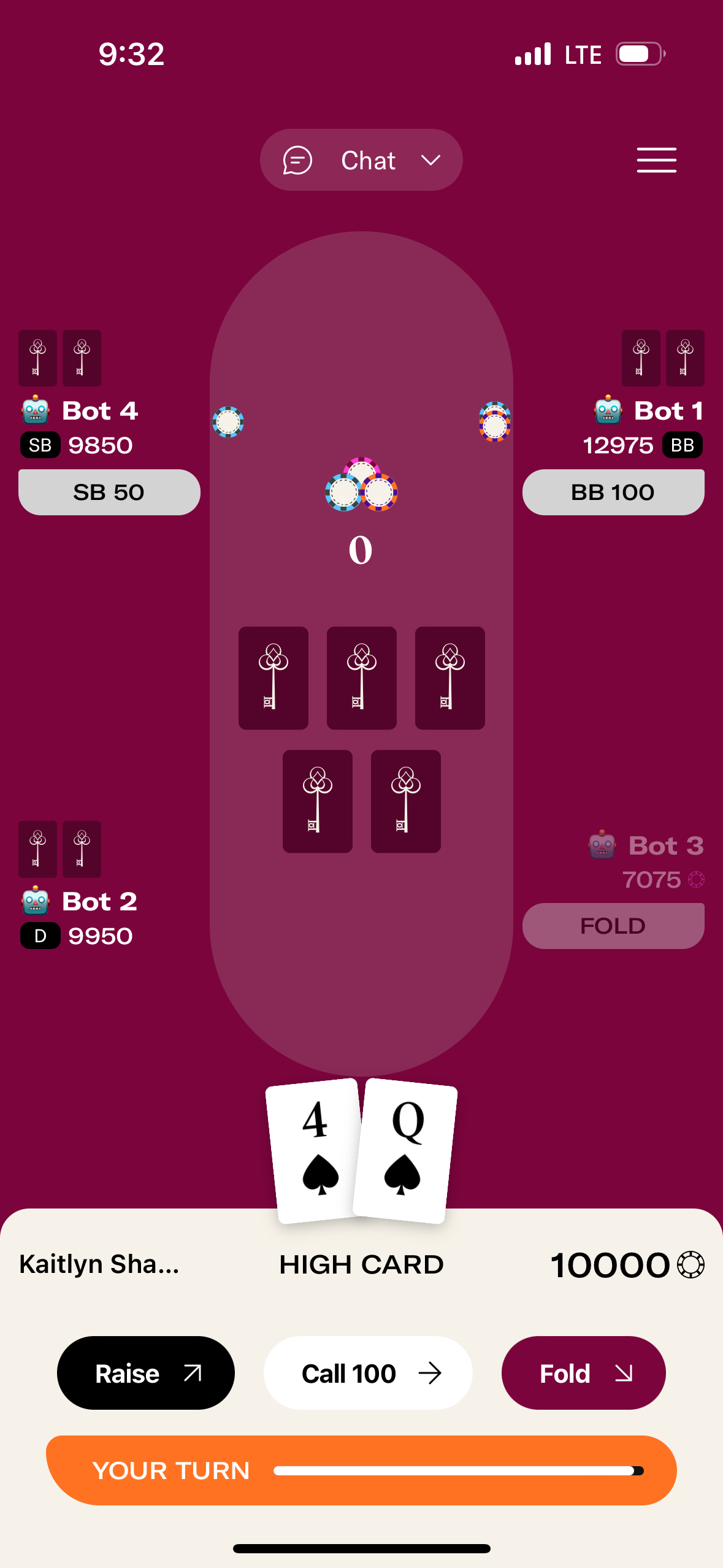 Poker Power app gameplay screenshot